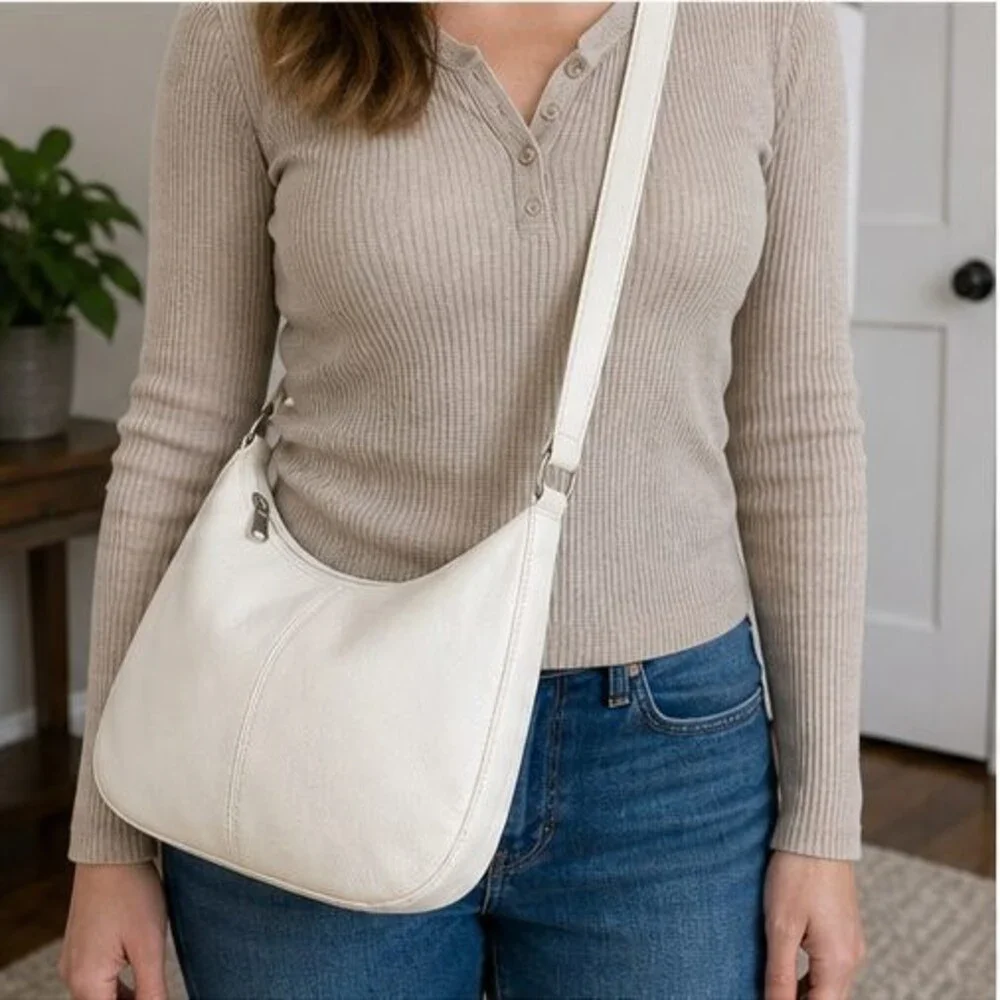 Charcoal Suede Crossbody Bag